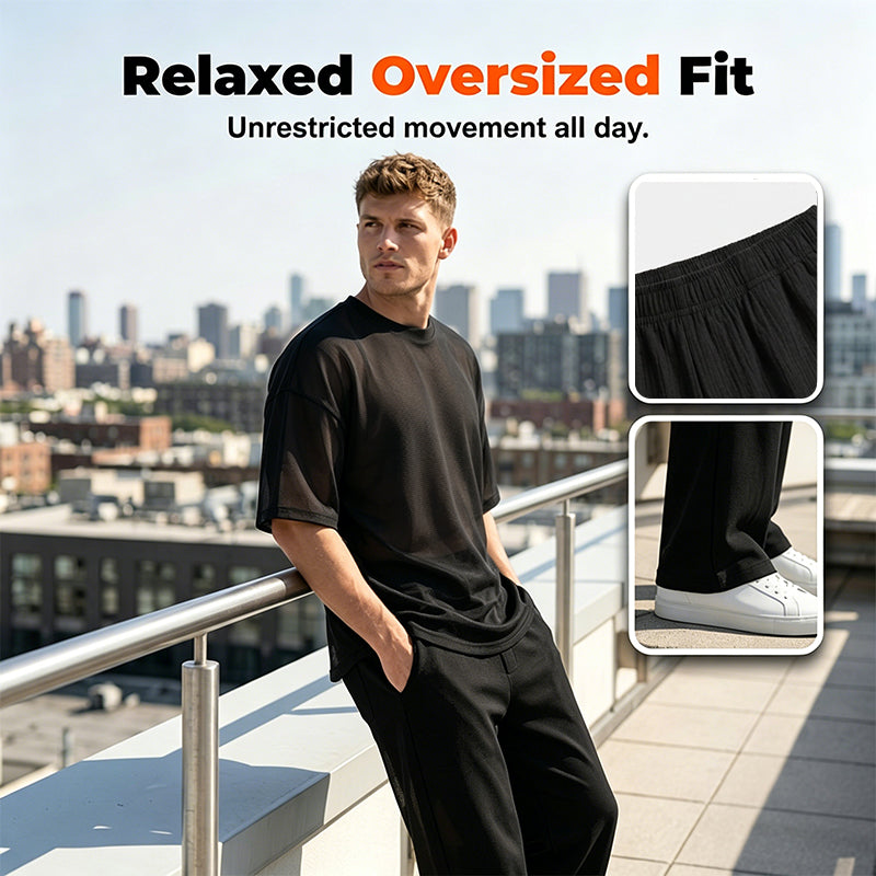 🥳SUMMER HOT SALE💥50% OFF! 🔥Men's T-Shirt & Wide-Leg Pants 2-Piece Set