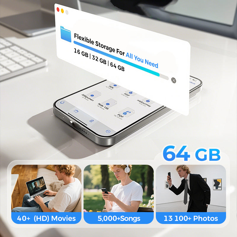 4-in-1 MFi Certified USB Flash Drive with Type-C Adapter for iPhone/Android/PC