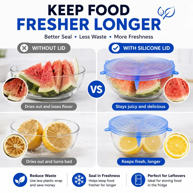 🔥Last day sale 50% OFF🔥Adpartner Silicone Lids for Food Storage (6-Pack)