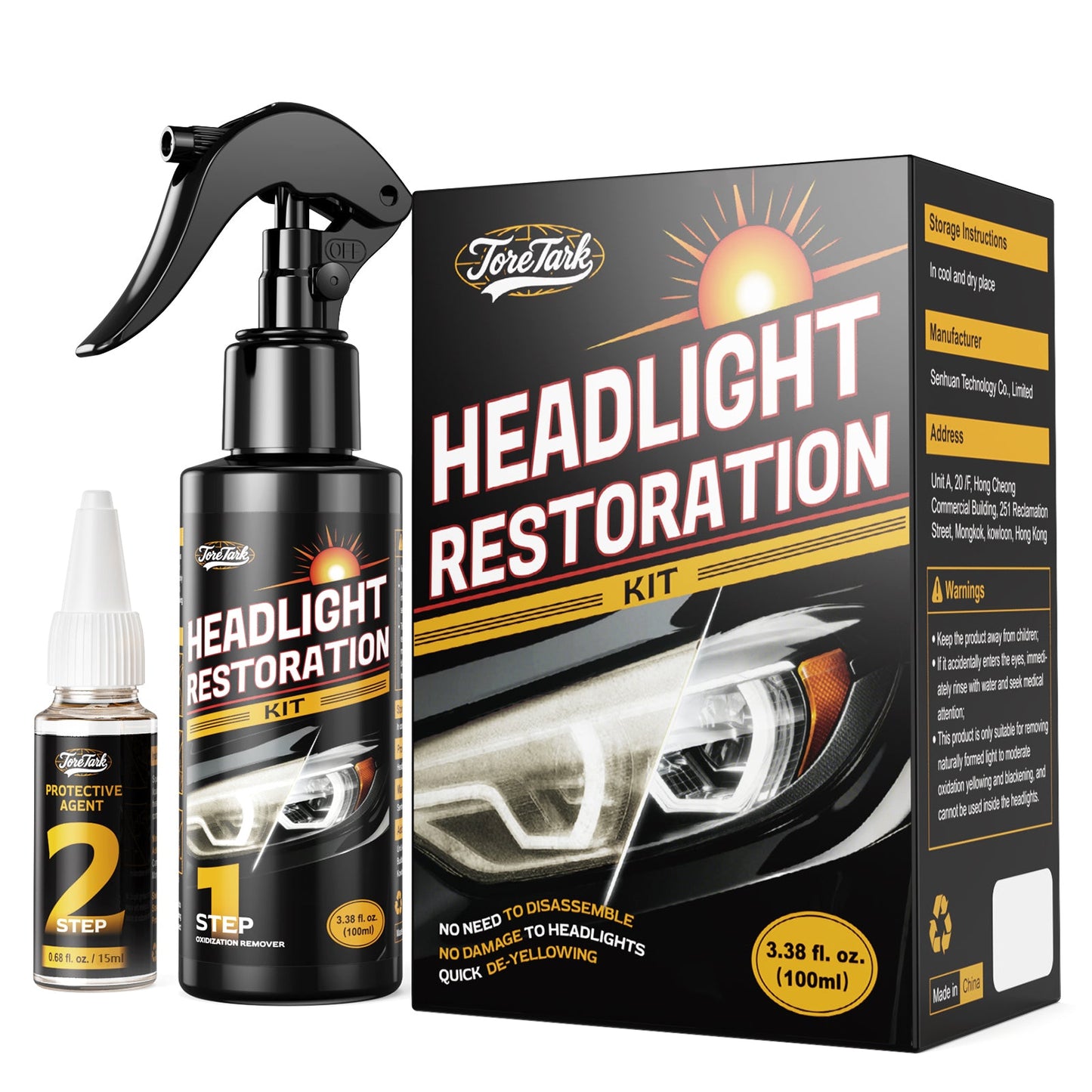 Car Restoration &  Detailing Kit - Headlight + Tire+ Wheel