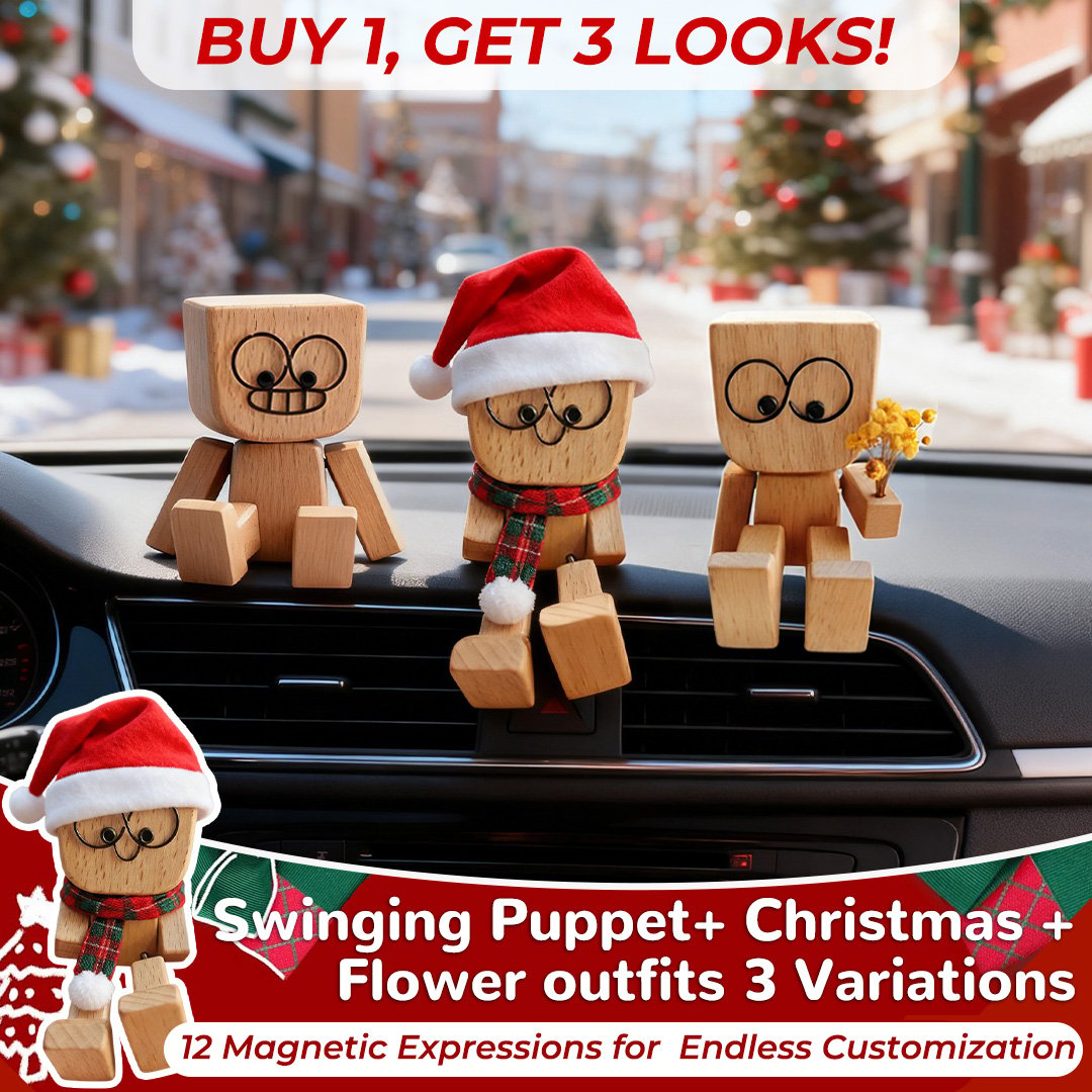 🎁New Year Sale 50% OFF💖Charming Little Swaying Wooden Figure & 12PCS Magnetic Expressions