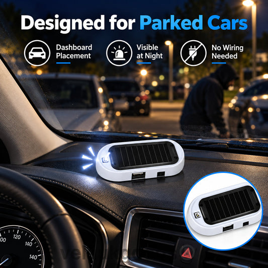 🏆 Last Day Special Price £8.99! 🚨🚗Compact Solar Anti-Theft LED Flashing Lamp