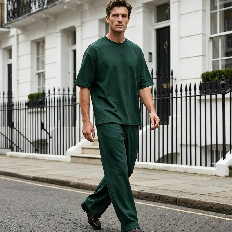 🥳SUMMER HOT SALE💥50% OFF! 🔥Men's T-Shirt & Wide-Leg Pants 2-Piece Set