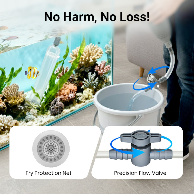 🐠 60% OFF LIMITED STOCK! ✨ Aquarium Vacuum Cleaner with Siphon - Gravel Filter & Flow Control for Effortless Water Change & Tank Maintenance 💦🌿