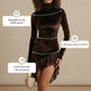Women's Elegant Asymmetrical Lace Trim Dress | Co-ordinated Comfort
