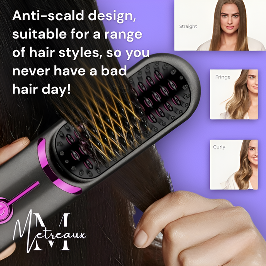⏰Final 3 Hours - £13.99!!⚡50K+ SOLD!💁‍♀️Wireless Ceramic Hair Straightening Comb – Fast Heating, Anti-Frizz & Tangle-Free Design ✨