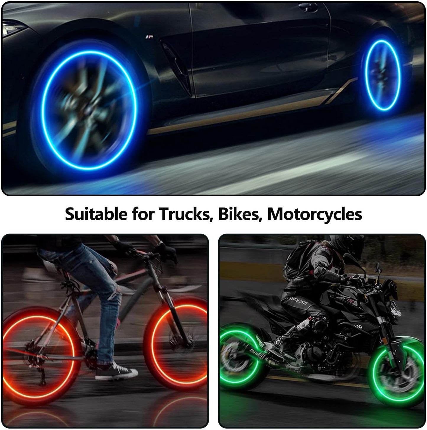 💥Glow-in-the-dark valve caps (tire valve caps) 🚗💫