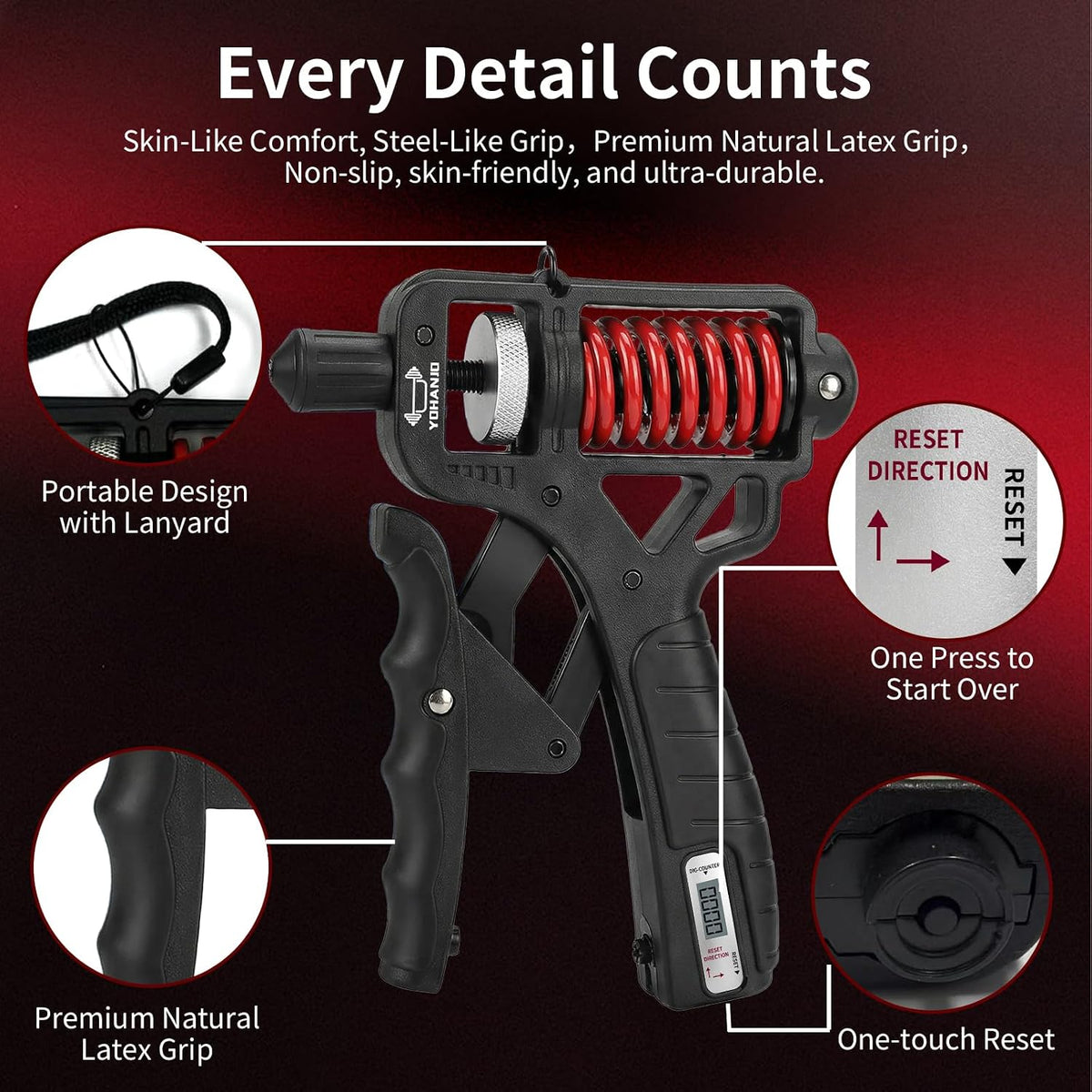 💪 50% OFF NOW! 🔥 Adjustable Hand Grip Strengthener - Build Forearm Strength & Relieve Wrist Pain, 5 Resistance Levels for Home/Gym Use 🏋️‍♂️✨
