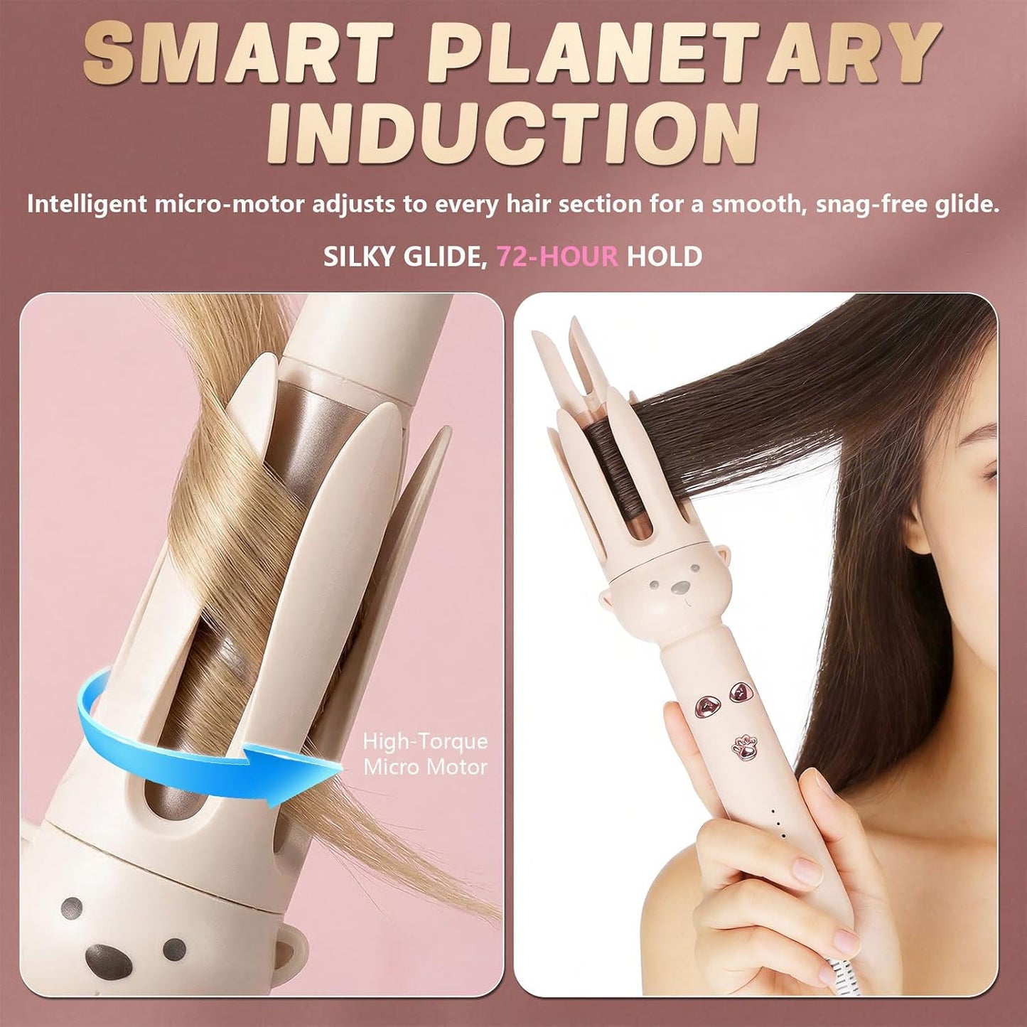 🌀Perfect Curls, Zero Burns – Auto Curling Wand with Anti-Scald Tech