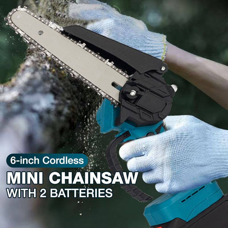 ⚡50% OFF NOW ! 🌳6-inch Cordless Mini Chainsaw with 2 Batteries🌲