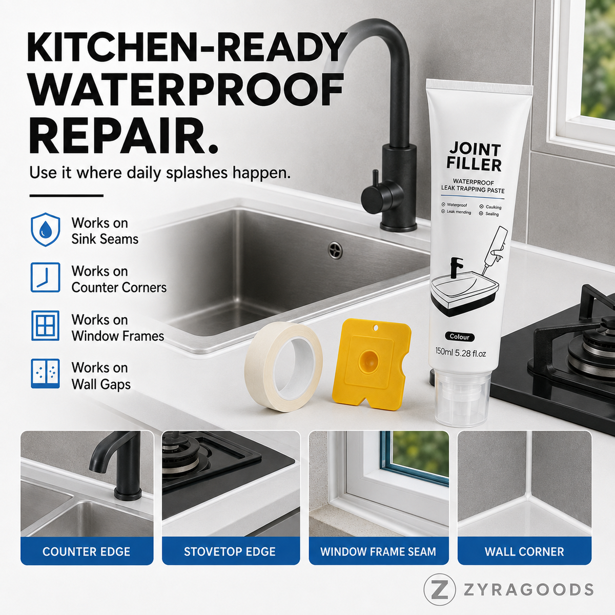 🏠 MULTI-PURPOSE WATERPROOF JOINT FILLER — Mould-Resistant | Flexible Seal | Indoor & Outdoor Use 🔧