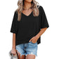 🏖️Summer Cool Deal: ONLY ￡12.99!💃Women's Half Sleeve V-Neck Top with Patchwork Hem