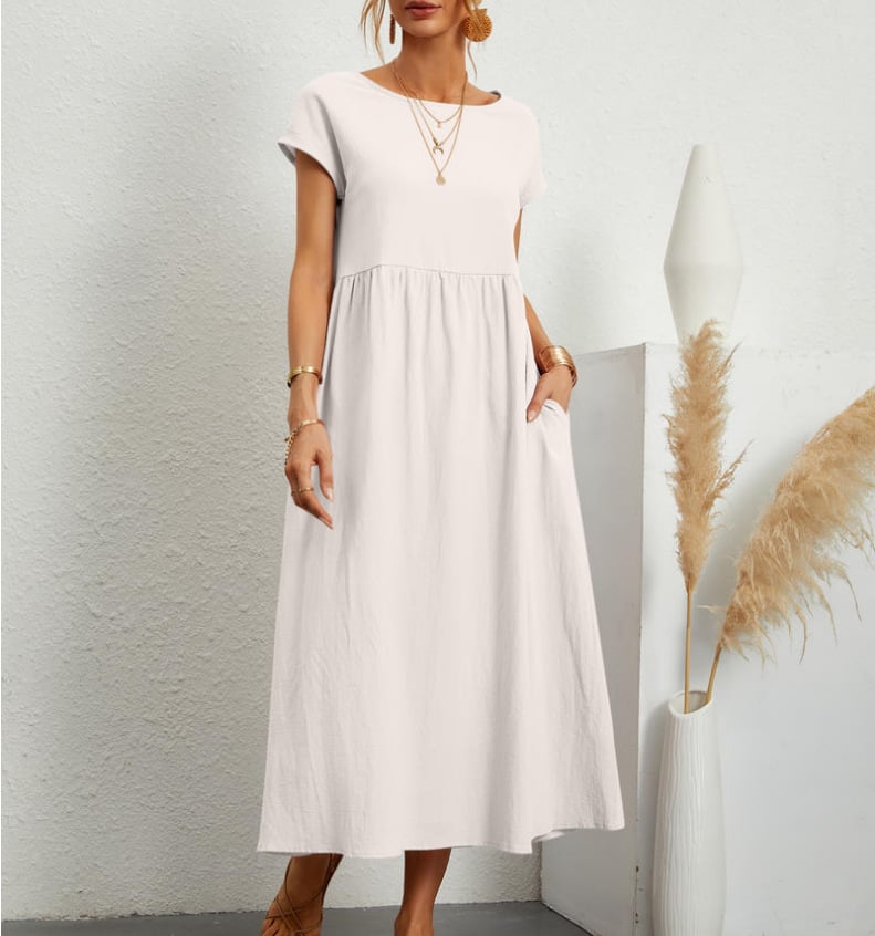 ⏰Last Day Sale 49% Off💃Solid Color Sleeveless Loose Cotton and Linen Pocket Dress