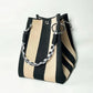 🏆👜 Limited Time Special Price ￡8.99!!✨  Boho Striped Knit Bucket Handbag for Women – Handmade Summer Beach Shoulder Bag