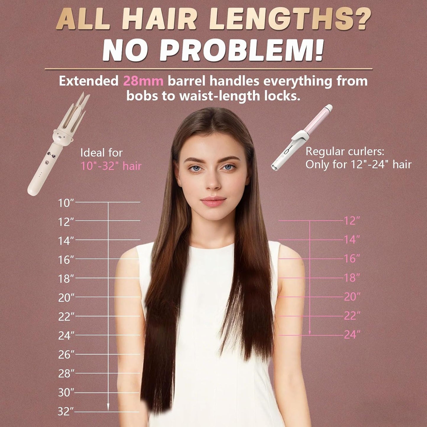 🌀Perfect Curls, Zero Burns – Auto Curling Wand with Anti-Scald Tech