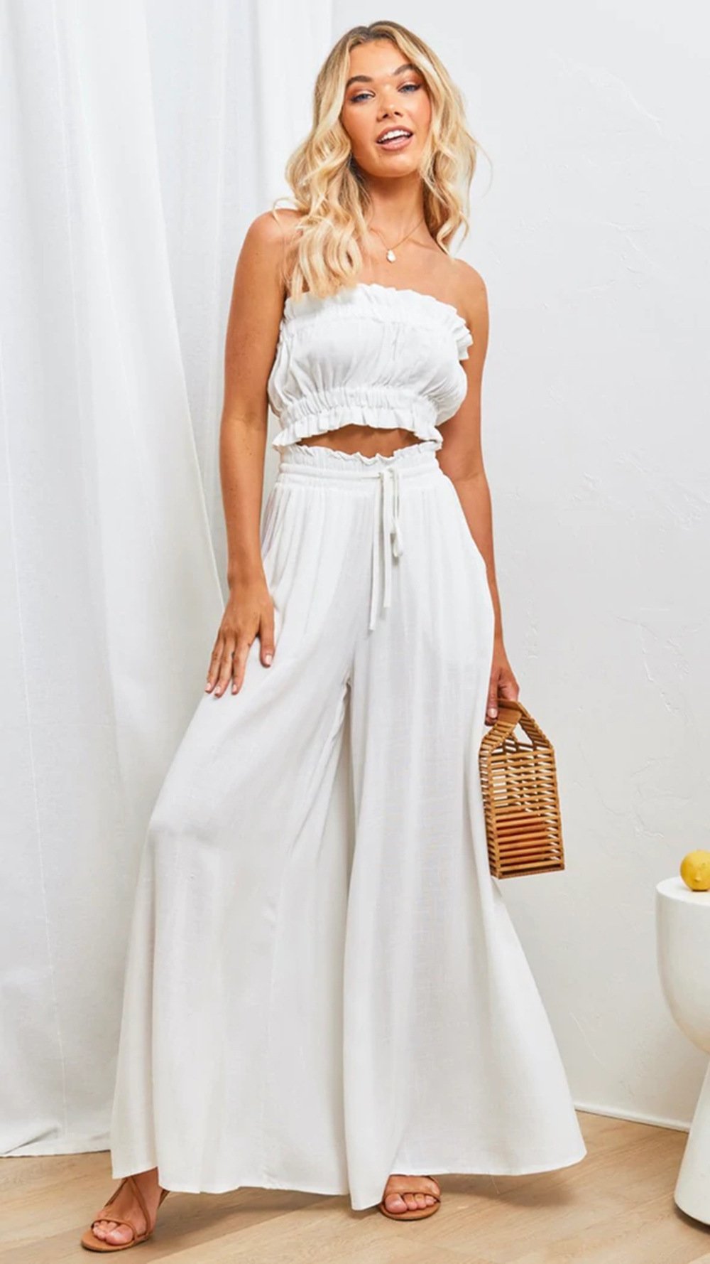 👖 LIMITED-TIME 50% OFF! ✨ Wide-Leg High-Waisted Pants – Cotton Blend, Loose Fit, Drawstring 🌿