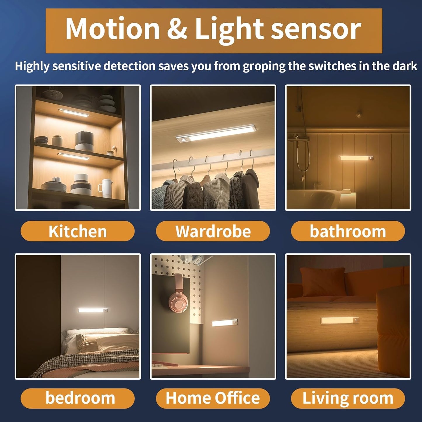 🏆 Hot Sale - 50% OFF 🔥3-Color Lighting Punch-free Smart Sensor Magnetic Rechargeable LED Lights