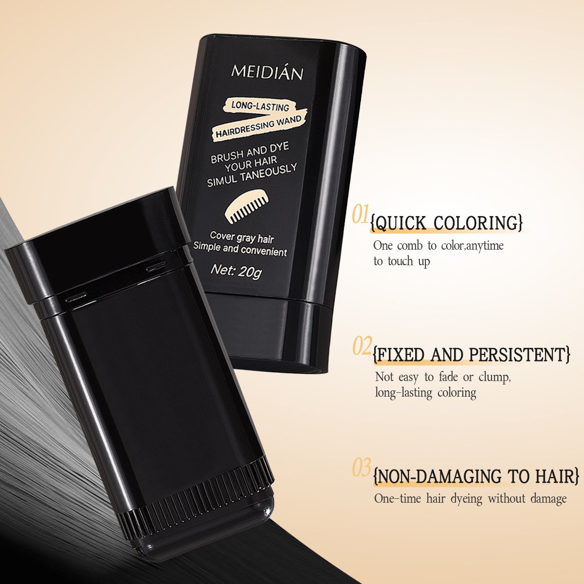 Disposable hair color stick