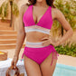 🔥Hot Sale💥-👙High Waisted Tummy Control Color Block Bikini Sets