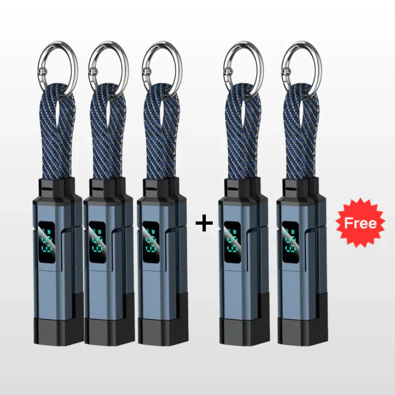 🔥HOT SALE 50% OFF🔥4-in-1 Digital Display Keychain Charging Cable