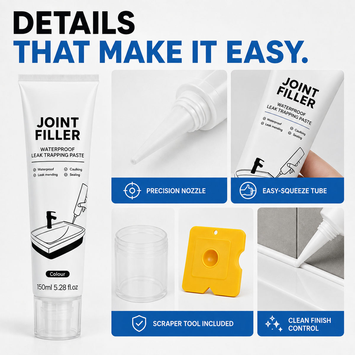 🏠 MULTI-PURPOSE WATERPROOF JOINT FILLER — Mould-Resistant | Flexible Seal | Indoor & Outdoor Use 🔧