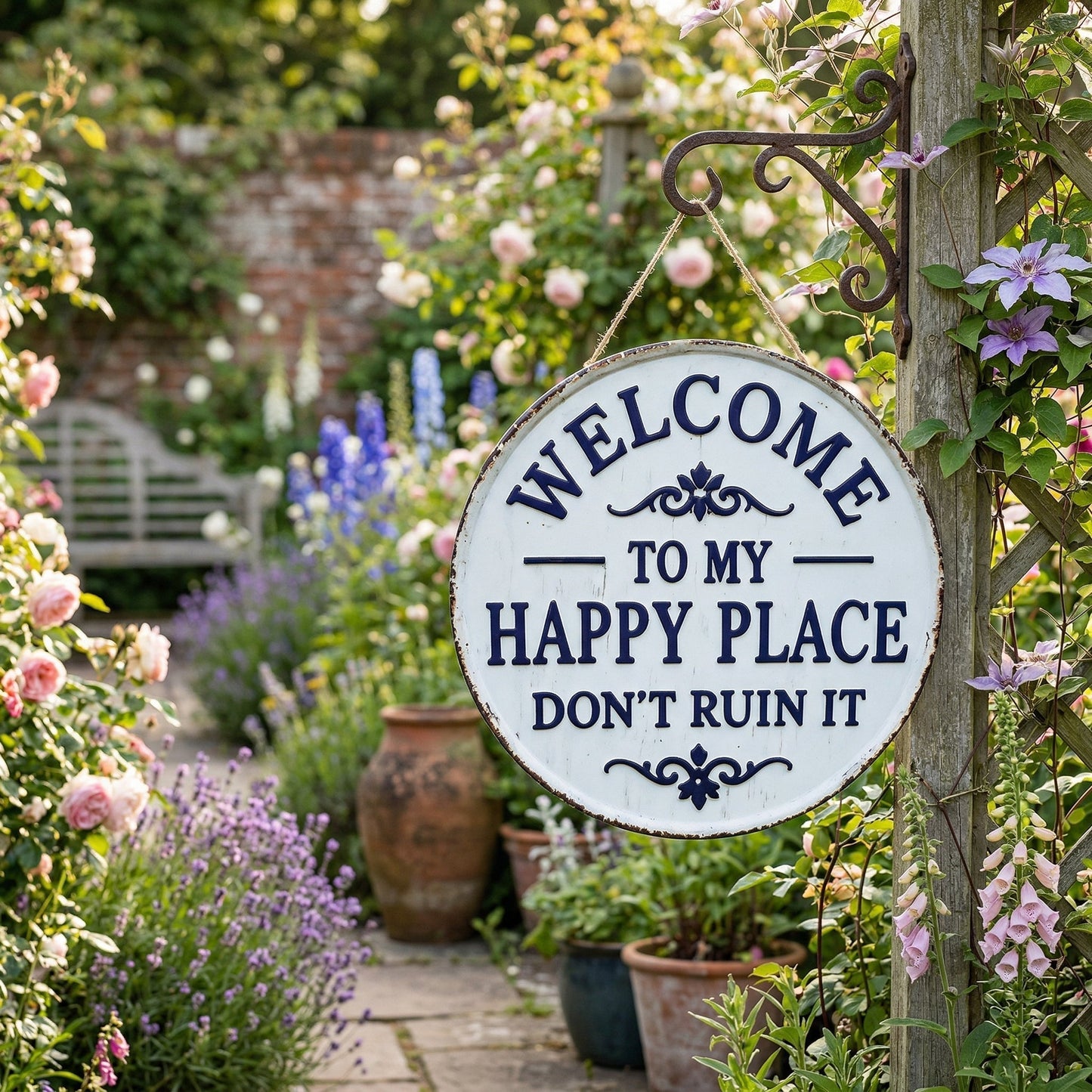 🔥Hot Sale🔥 Vintage "Happy Place" Metal Sign