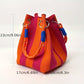 🏆👜 Limited Time Special Price ￡8.99!!✨  Boho Striped Knit Bucket Handbag for Women – Handmade Summer Beach Shoulder Bag