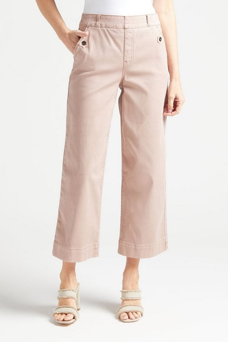 👖Stretch Twill Cropped Wide Leg Pants