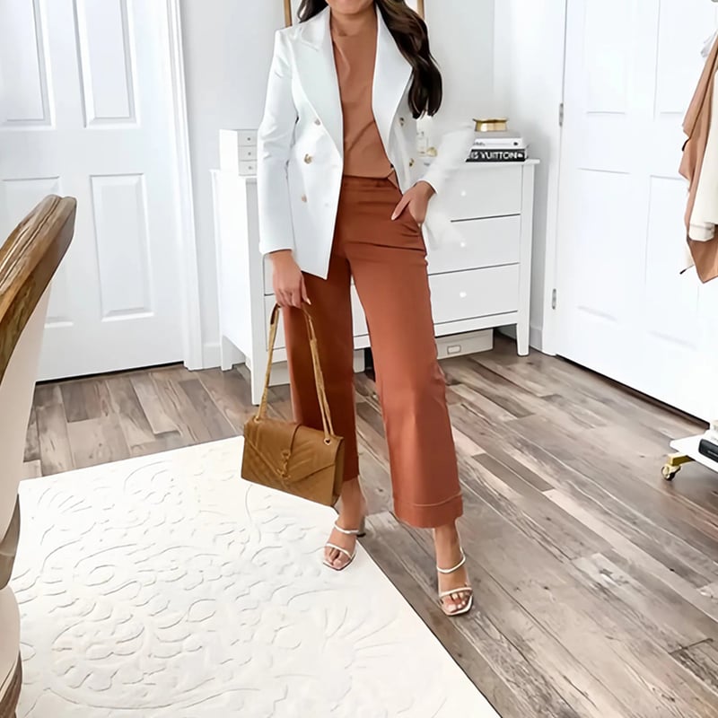 👖Stretch Twill Cropped Wide Leg Pants