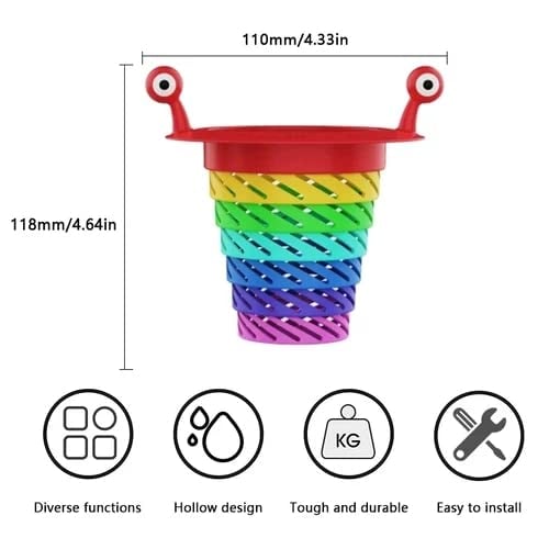 🌈 BUY 1 GET 1 FREE! 🧼 Sink Strainer – Monster design, foldable rainbow & large capacity – No more clogs – grab yours! ✅