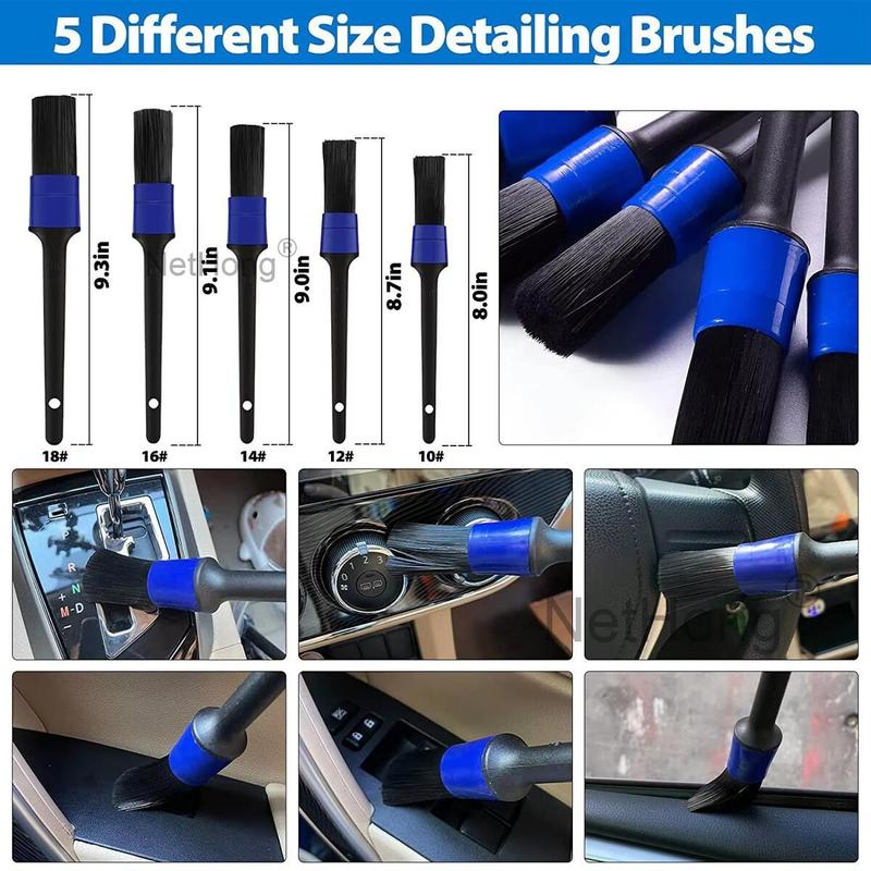 27PCS Car Cleaning Kit for Interior and Exterior Detailing, Professional Detailing Brush Set with Complete Cleaning Tools for Car Care