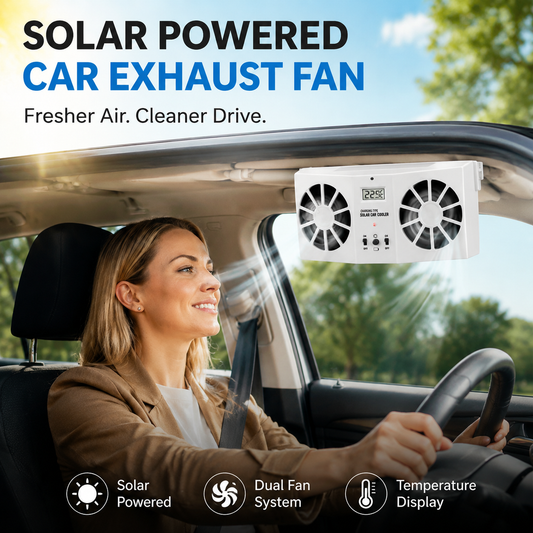 🥳2026 HOT SALE🥳🚗 50% OFF! 🚗Solar Car Exhaust Fan – Dual turbo fans expel hot air fast. Solar‑powered, no wiring. Real‑time temp display. Step into a cool car! 🌬️✨