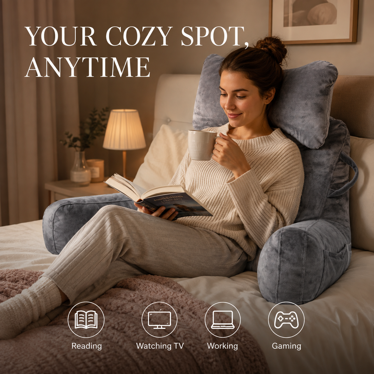 🛌 LIMITED-TIME 50% OFF! ✨Multi-Functional Waist Support Reading Pillow Back Cushion
