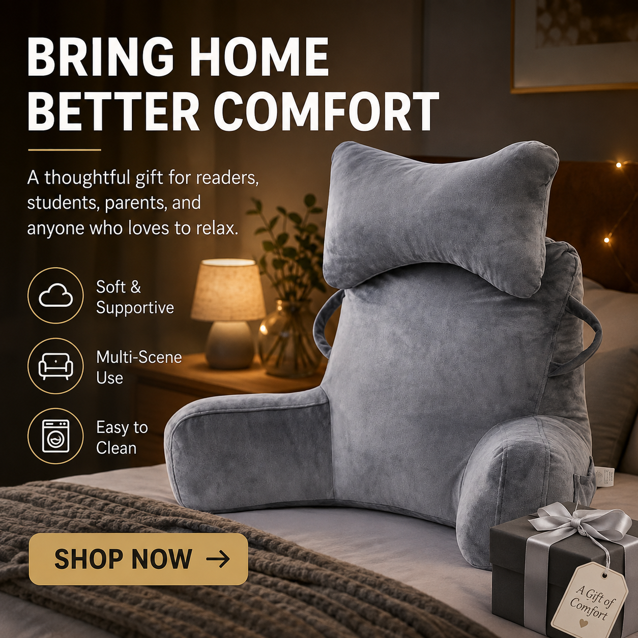 🛌 LIMITED-TIME 50% OFF! ✨Multi-Functional Waist Support Reading Pillow Back Cushion