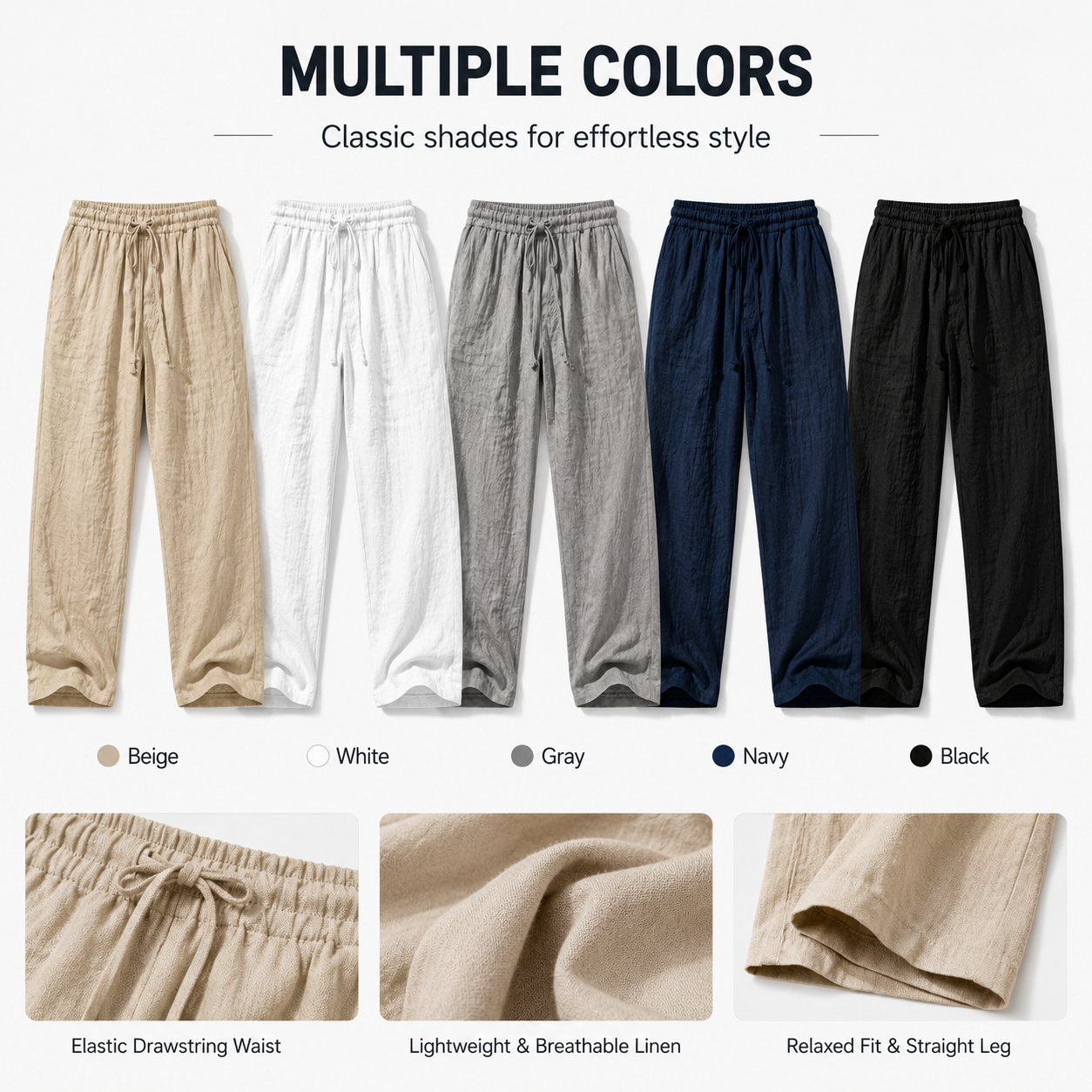 🔥While Supplies Last 50% OFF!🎉 Men's Breathable Linen Trousers – Lightweight Summer Relaxed Fit ✨🌬️