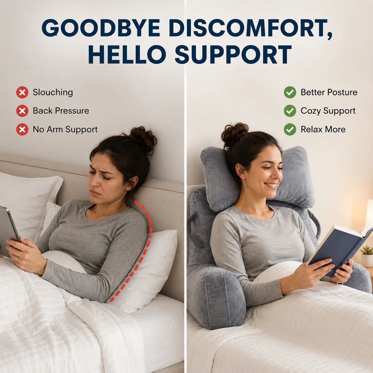 🛌 LIMITED-TIME 50% OFF! ✨Multi-Functional Waist Support Reading Pillow Back Cushion