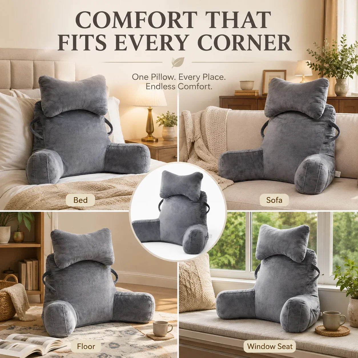 🛌 LIMITED-TIME 50% OFF! ✨Multi-Functional Waist Support Reading Pillow Back Cushion