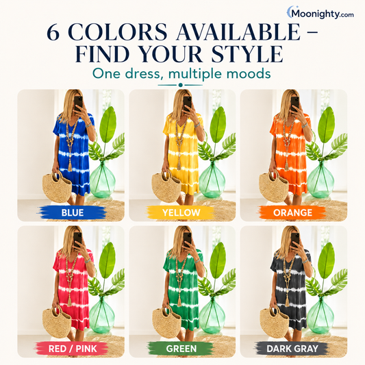 Tie-dye Striped Short-sleeved Loose T-shirt Dress