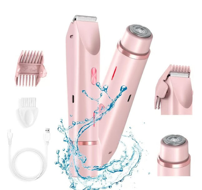 🩷LAST DAY PROMOTION - 50%OFF🩷Electric Bikini Trimmer for Women, Rechargeable 2 in 1 Body & Facial Hair Removal