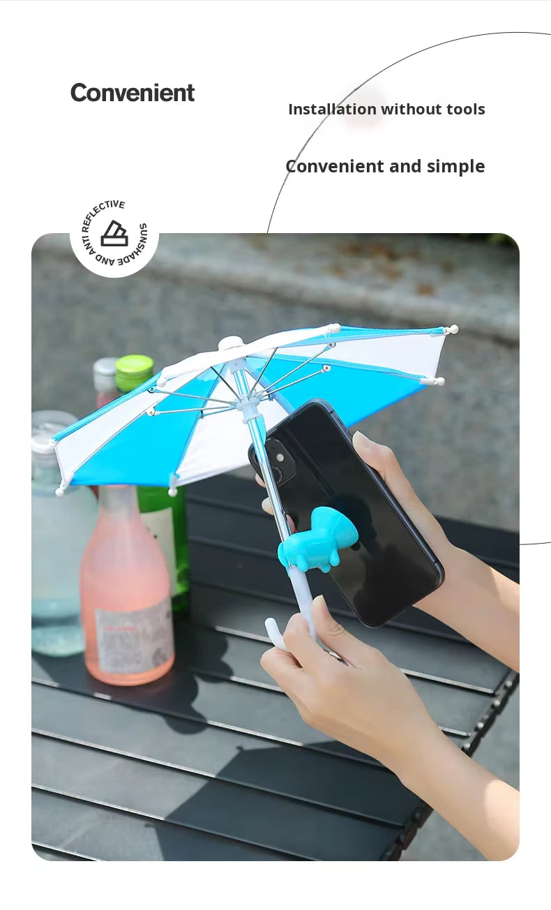 Outdoor cycling mobile sunshade stand for motorcycle umbrella - Compact sun protection and rain protection