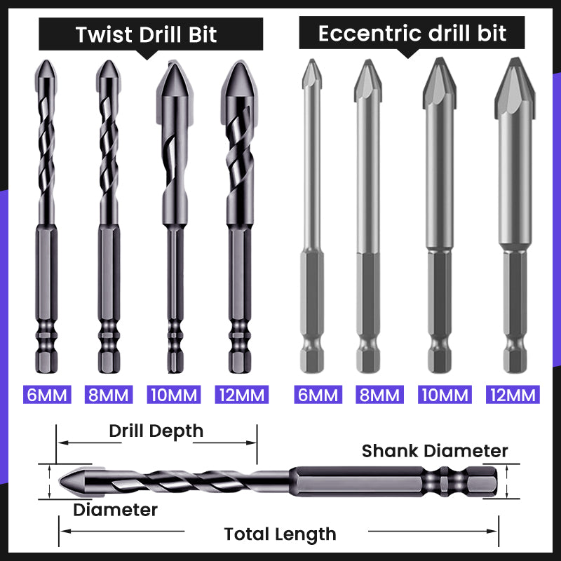 🔥🛠️Eccentric Drill Bit | Drill Tile, Brick & Concrete Without Cracking!