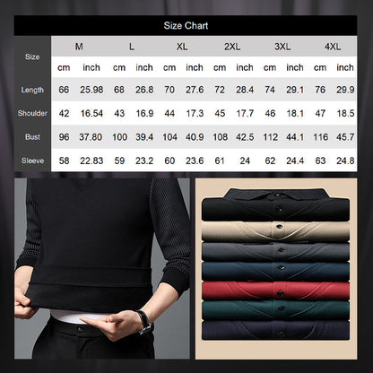 🔥Hot Sale-49% OFF🔥Men's Lapel Faux Two-Piece Knitted Shirt