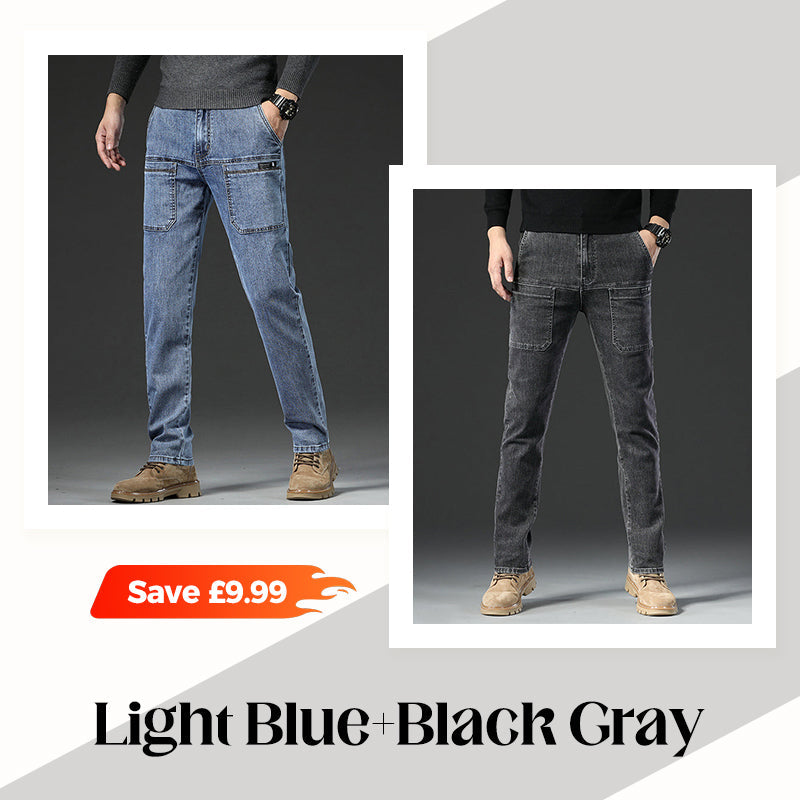 🔥50% OFF👖Men’s Slim Fit 6-Pocket Jeans+Belt