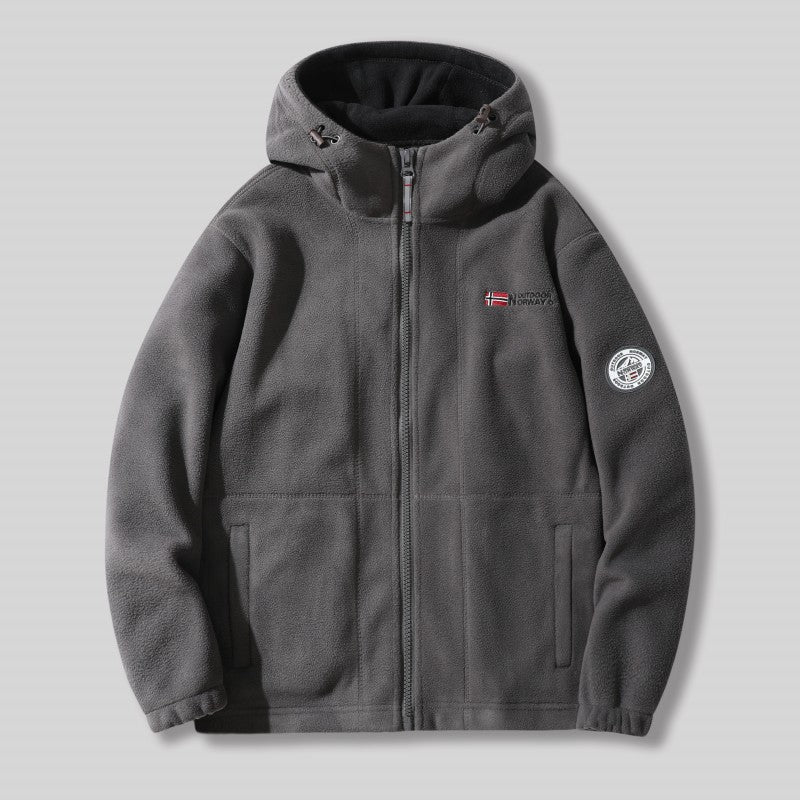 🎁Men's Double-Faced Faux Fleece Warm Hooded Jacket