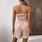 ✨ Bandeau pleated wide-leg jumpsuit | French lazy style