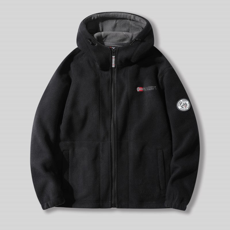 🎁Men's Double-Faced Faux Fleece Warm Hooded Jacket