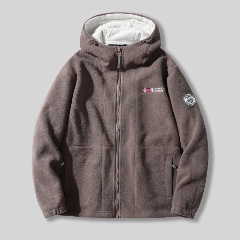 🎁Men's Double-Faced Faux Fleece Warm Hooded Jacket