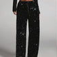 🎄LAST DAY SALE 50% OFF✨Women's Sequin Sparkle Wide Leg Pants with Elastic Waistband✨💃