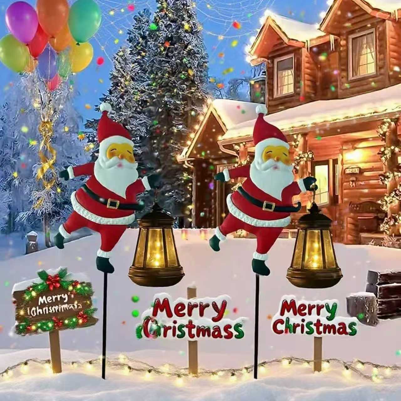 🎅 50% OFF FLASH SALE! ✨Santa Watering Can Solar Light with Ground Stake