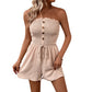 ✨ Bandeau pleated wide-leg jumpsuit | French lazy style